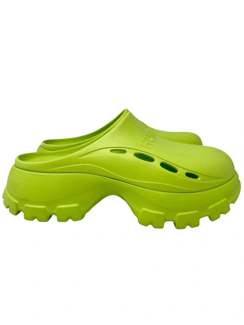 Hunter  Neon Lime Platform Clog